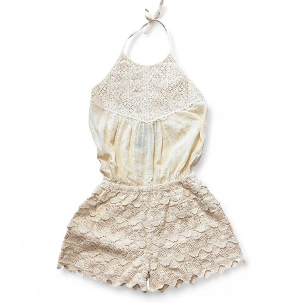 Signature 8 Sleeveless Crochet‎ Romper, Women's Size S